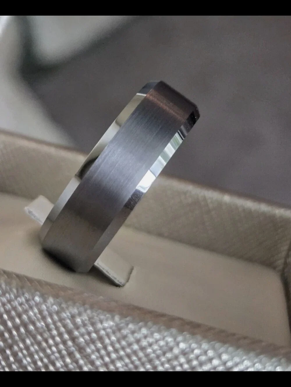 8mm GREY TUNGSTEN Carbide Men's Wedding Band